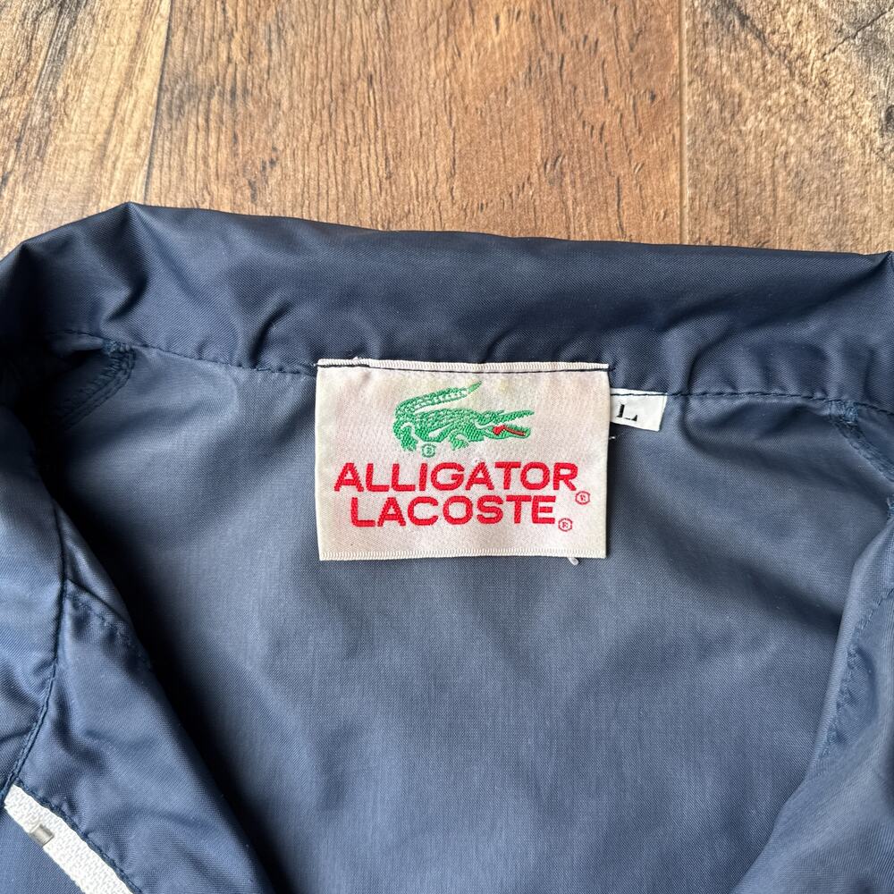 Vintage 80s Lacoste Jacket Men's Large‎ Blue Windbreaker Waterproof Golf 6067 - Picture 2 of 13